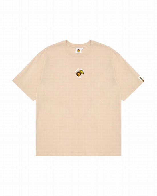 Beige Bape Milo boxy fit Women's T Shirts | ZA-36708