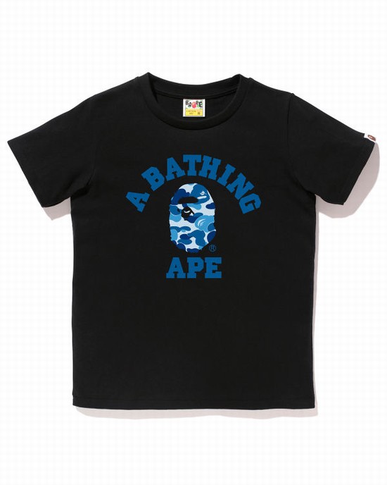 Black Bape ABC Camo College Women's T Shirts | ZA-45680
