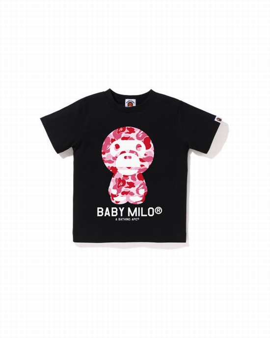 Black Bape ABC Camo Milo Kids' T Shirts | ZA-85427