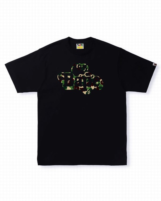 Black Bape ABC Camo Milo On Men's T Shirts | ZA-50839