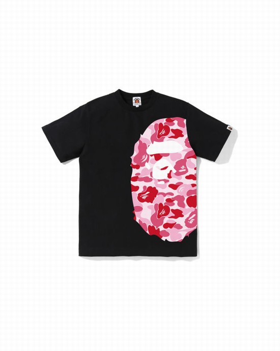 Black Bape ABC Camo Side Big Ape Head Jr Kids' T Shirts | ZA-51369