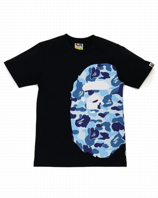 Black Bape ABC Camo Side Big Ape Head Women's T Shirts | ZA-73405