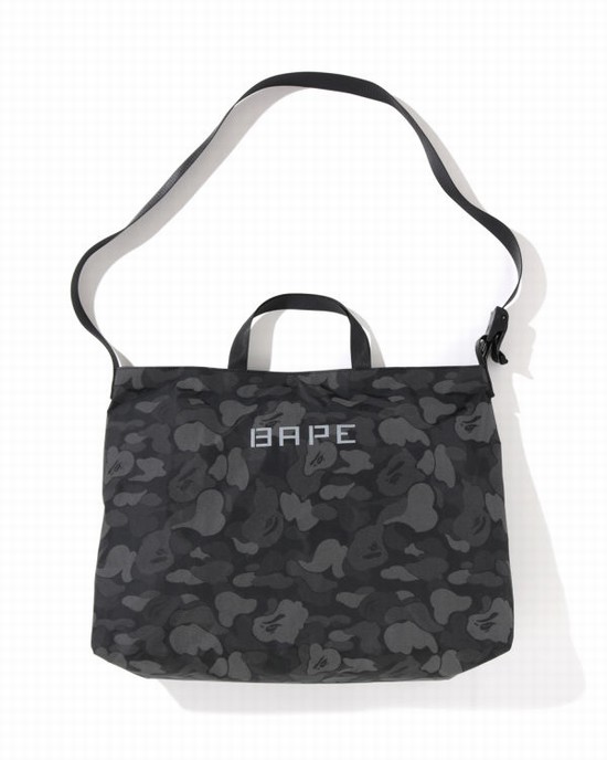 Black Bape ABC Dot Reflective Men's Shoulder Bags | ZA-51684