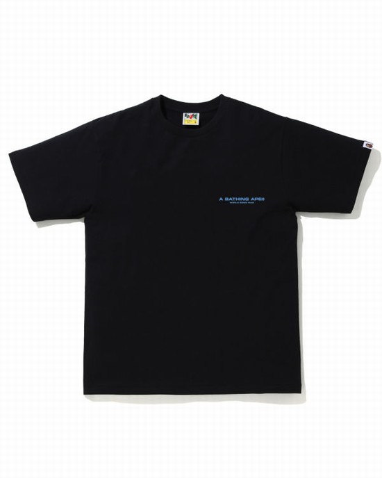 Black Bape A Bathing Ape Line Camo Men's T Shirts | ZA-67935