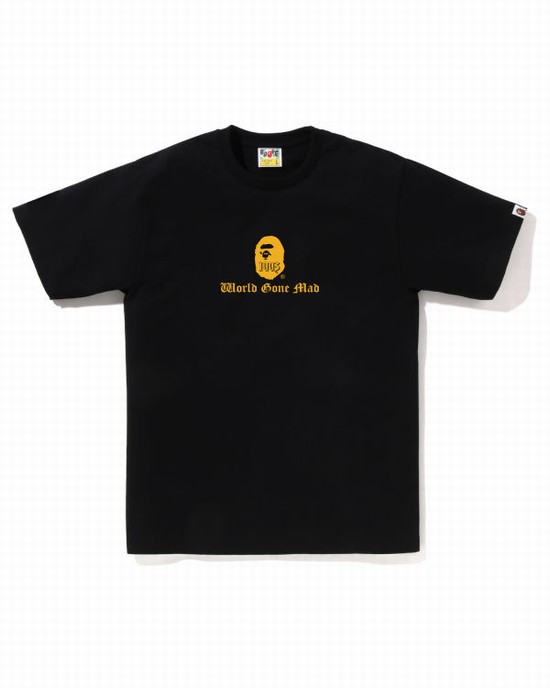 Black Bape A Bathing Ape Logo Men's T Shirts | ZA-78435