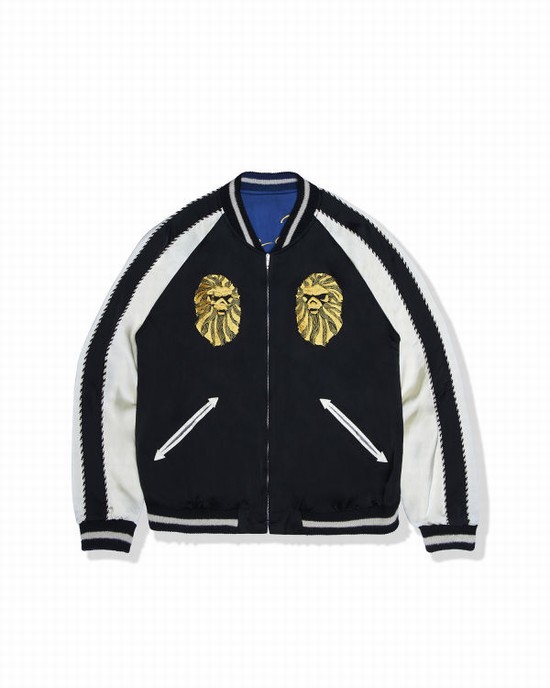 Black Bape Ape Head bomber Men's Jackets | ZA-61428
