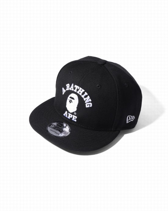 Black Bape College New Era Snap Back Men's Caps | ZA-17258