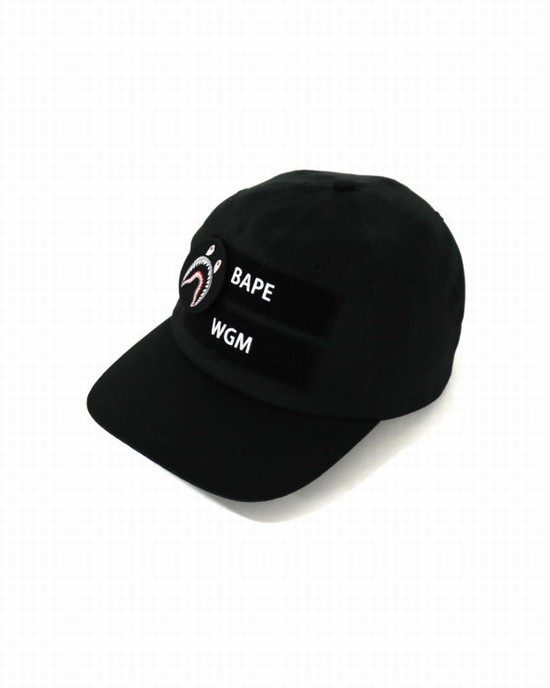 Black Bape Detachable Shark Patch Men's Caps | ZA-65947