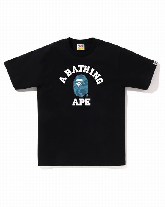 Black Bape Honeycomb Camo College Men's T Shirts | ZA-56310