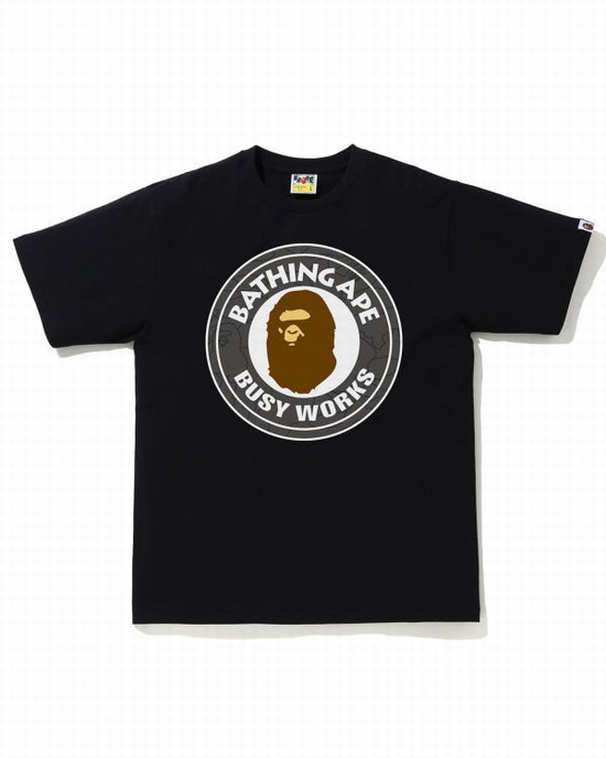 Black Bape Line 1st Camo Busy Works Men's T Shirts | ZA-51670