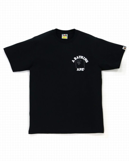 Black Bape Line 1st Camo Face Men's T Shirts | ZA-95486