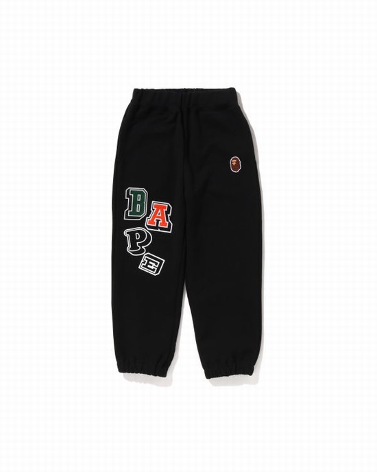 Black Bape Multi Fonts Kids' Sweatpants | ZA-92461