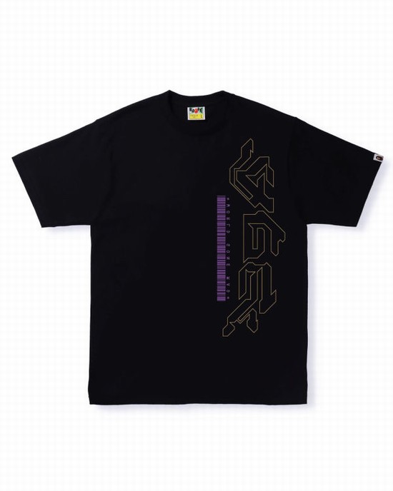 Black Bape Multi Logo #2 Men's T Shirts | ZA-94172