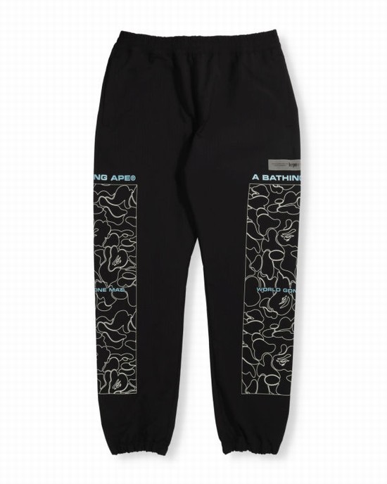 Black Bape Rip Stop Track Men's Pants | ZA-06251