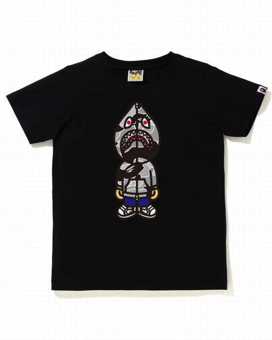 Black Bape STA Camo Classic Milo Shark Women's T Shirts | ZA-10736