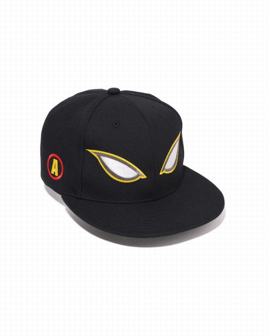 Black Bape Shadow Snap Back Men's Caps | ZA-50497
