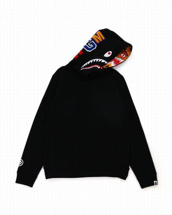 Black Bape Shark Inside Tiger Pullover Women's Hoodie | ZA-29540