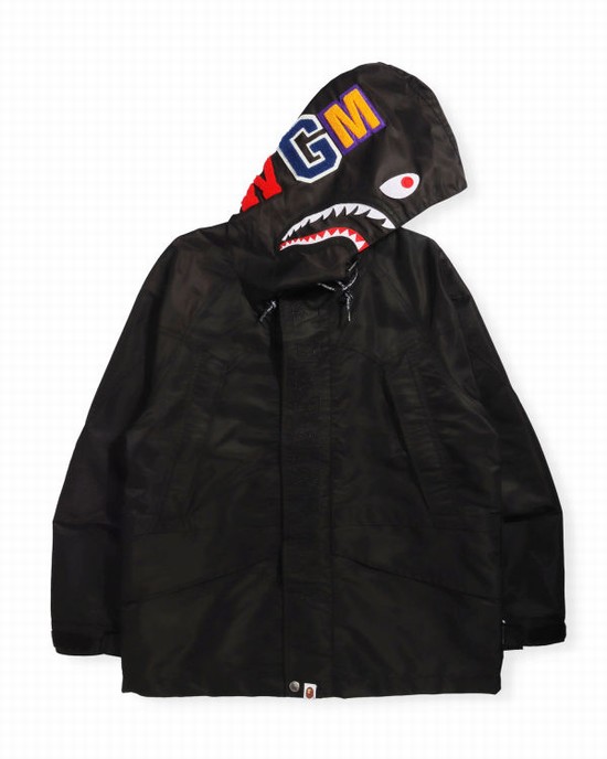 Black Bape Shark Snowboard Men's Jackets | ZA-02719