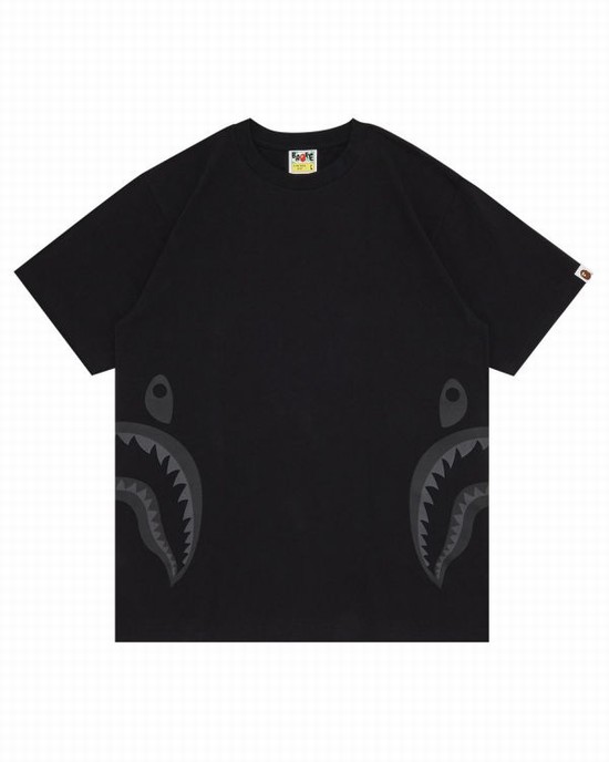 Black Bape Side Shark Men's T Shirts | ZA-06958