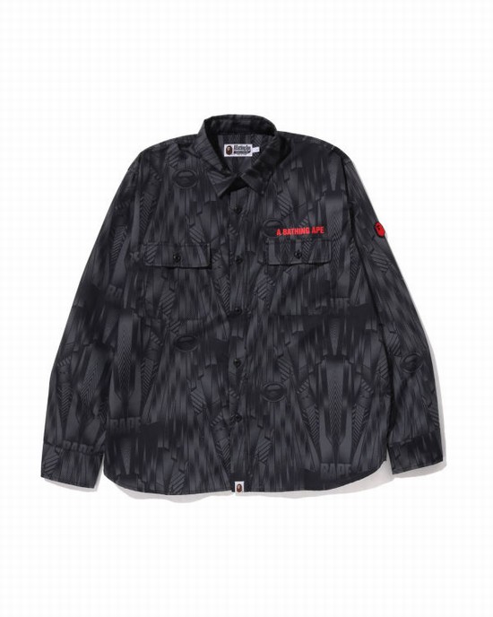 Black Bape Speed Racer Relaxed Fit Men's Shirts | ZA-51463