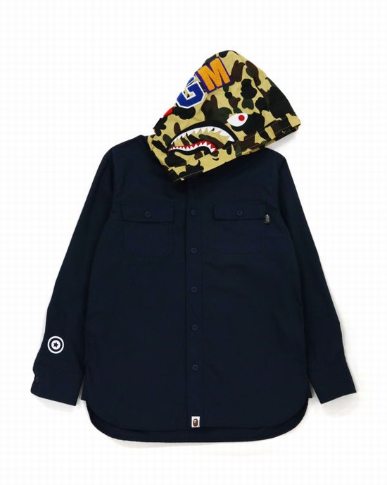 Blue Bape 1st Camo Shark Women's Hoodie | ZA-83095