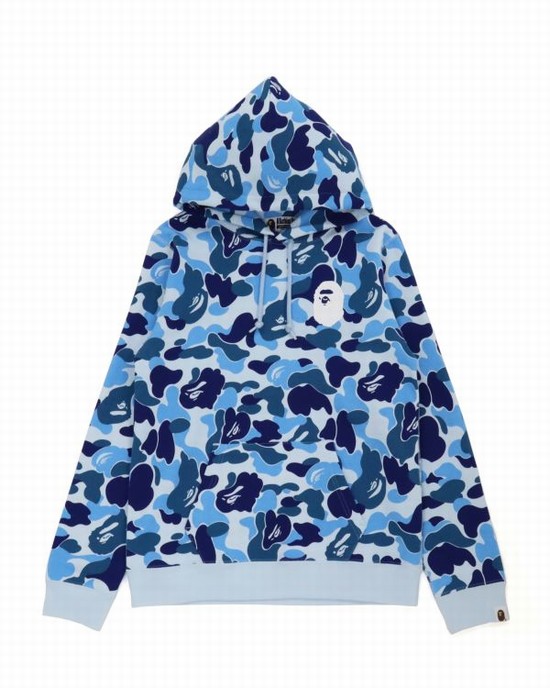 Blue Bape Big ABC Camo Ape Head Pullover Women's Hoodie | ZA-35147