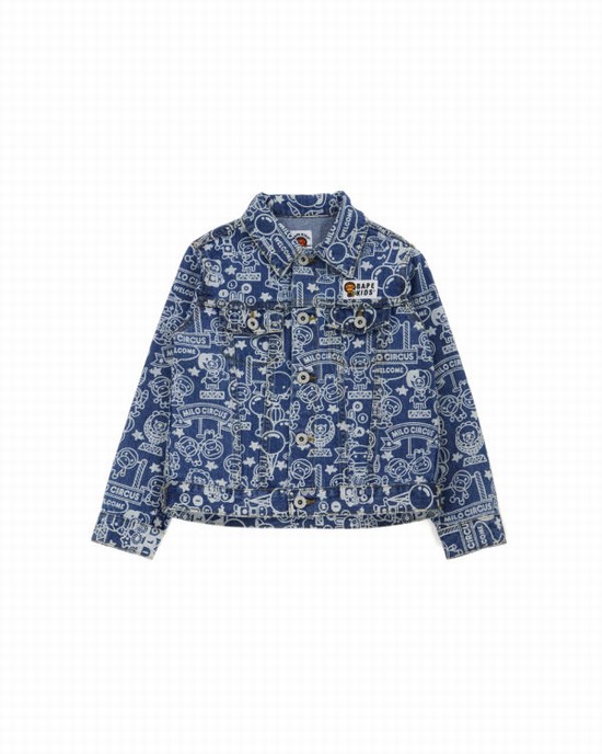 Blue Bape Milo Circus Denim Kids' Jackets | ZA-61342