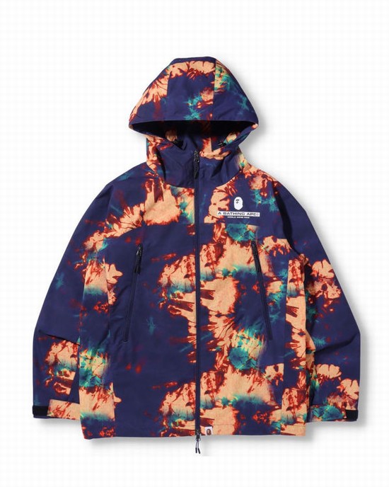 Blue Bape Tie Dye Men's Jackets | ZA-82651
