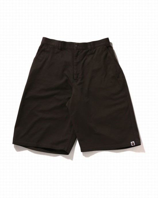 Dark Grey Bape One Point Loose Fit Chino Men's Shorts | ZA-62973