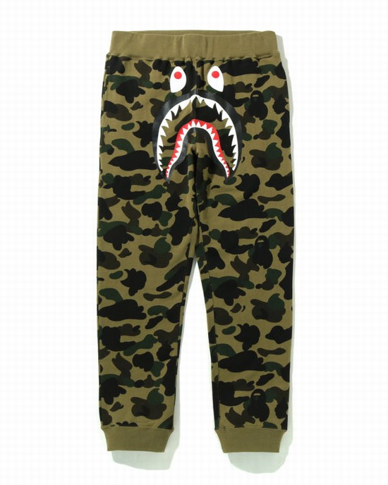 Green Bape 1st Camo Shark Slim Men's Sweatpants | ZA-41756