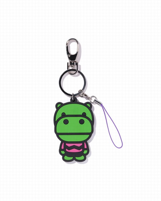 Green Bape Hippo silicon Kids' Key Rings | ZA-19724