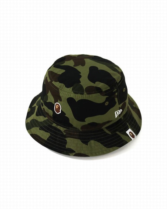 Green Bape New Era 1st Camo Bucket Men's Hats | ZA-74132