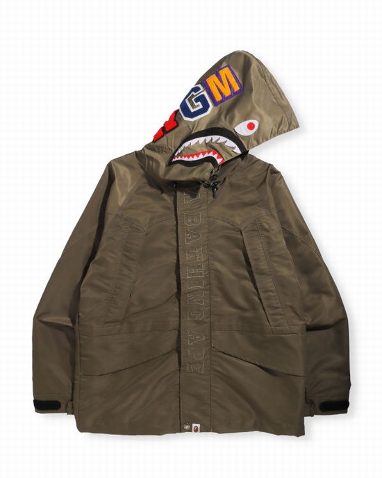 Green Bape Shark Snowboard Men's Jackets | ZA-45028