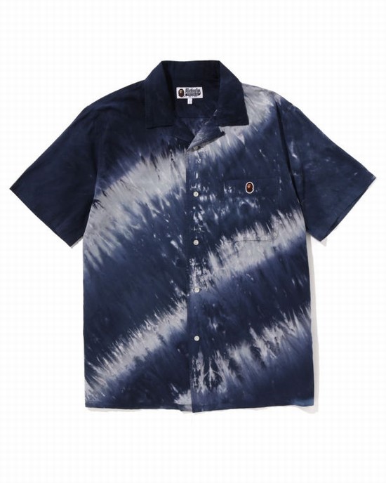 Grey Bape Ape Head One Point Dye Men's Shirts | ZA-49710