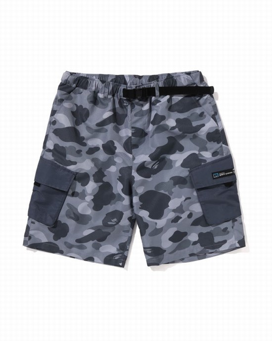 Grey Bape Honeycomb Camo Cargo Men's Shorts | ZA-17902