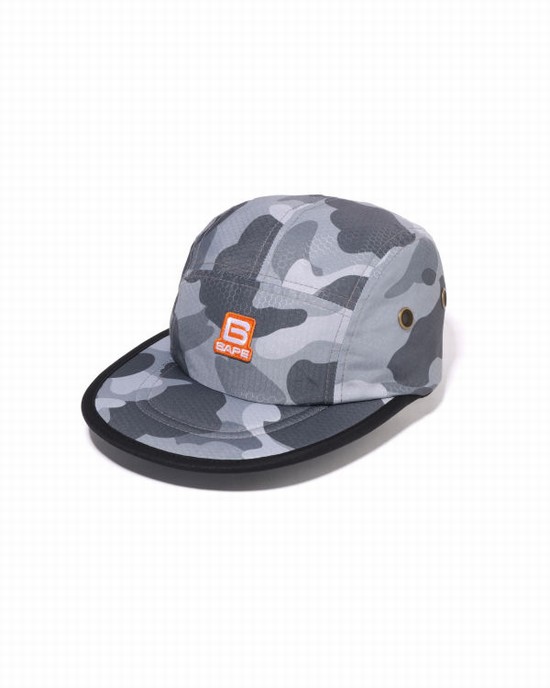 Grey Bape Honeycomb Camo Jet Men's Caps | ZA-68432