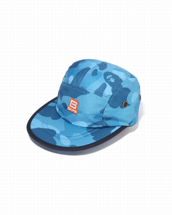 Light Blue Bape Honeycomb Camo Jet Men's Caps | ZA-73091