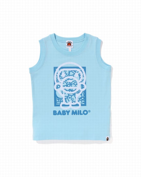 Light Blue Bape Milo Kids' Vest | ZA-93052