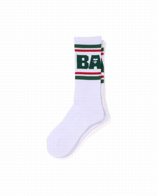 Light Green Bape Line Men's Socks | ZA-65124
