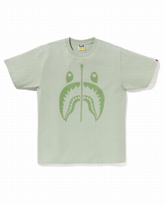 Light Green Bape Pigment Shark Men's T Shirts | ZA-46739