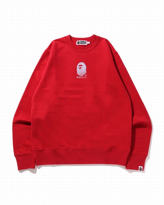 Light Red Bape By Bathing Ape Embroidery Men's Sweatshirts | ZA-72389