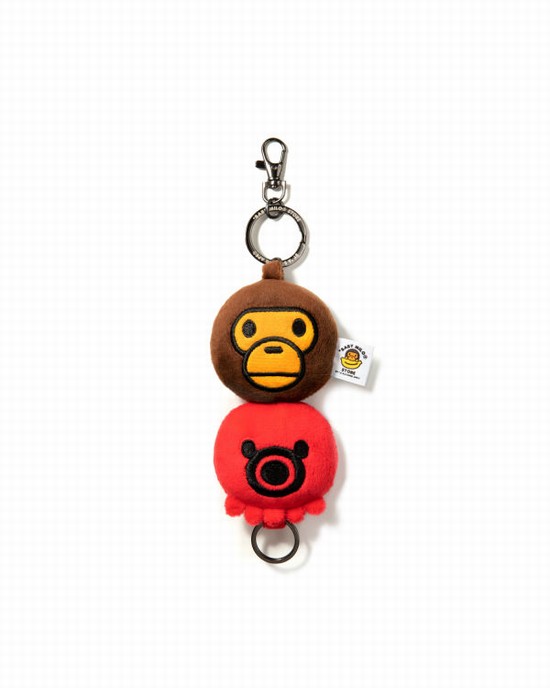 Light Red Bape Milo Plush Men's Key Rings | ZA-79624