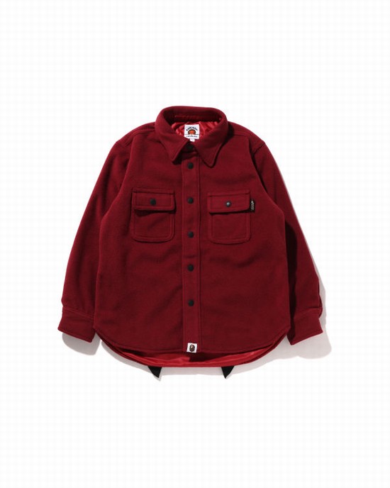 Light Red Bape Shark Patch Kids' Jackets | ZA-56821
