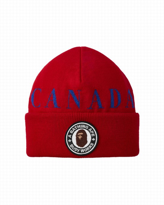 Light Red Bape X Canada Goose X Concepts Men's Caps | ZA-10683