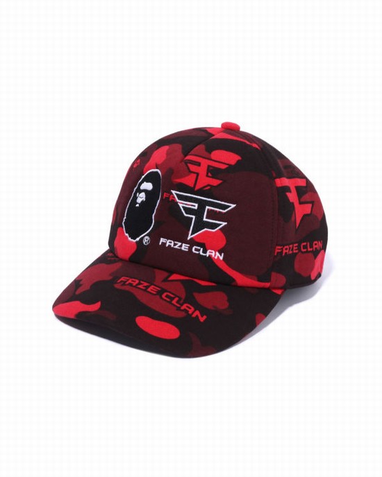 Light Red Bape X Faze Clan Snap Back Men's Caps | ZA-29035