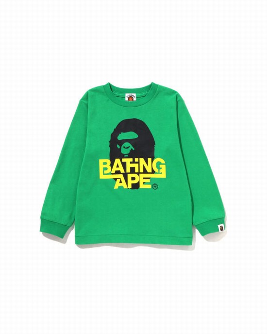 Mint Bape Bathing Ape Ape Head L/S Kids' T Shirts | ZA-61327