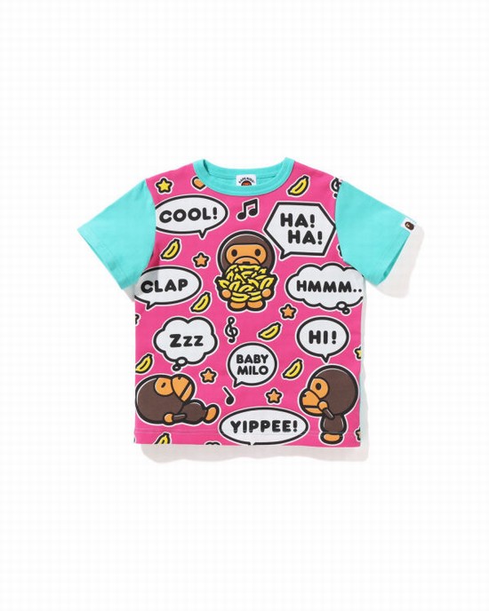Mint Bape Big Milo Speech Balloon Kids' T Shirts | ZA-19287