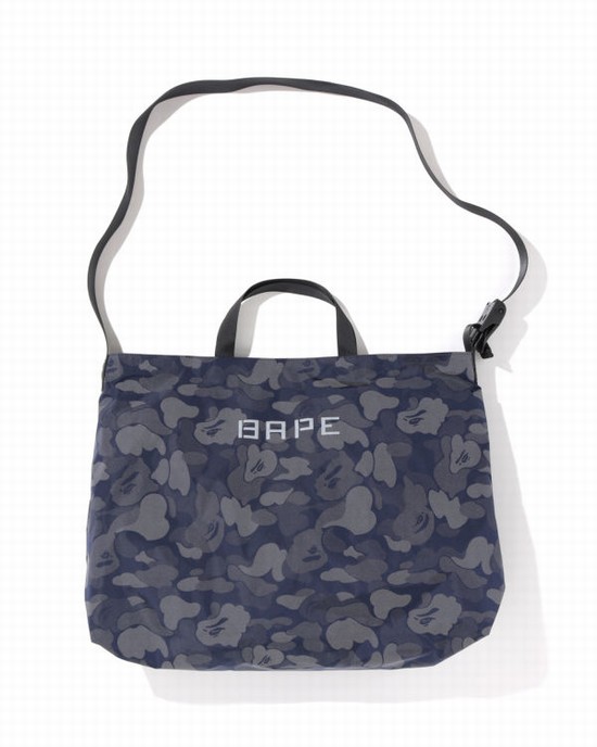 Navy / Blue Bape ABC Dot Reflective Men's Shoulder Bags | ZA-76031