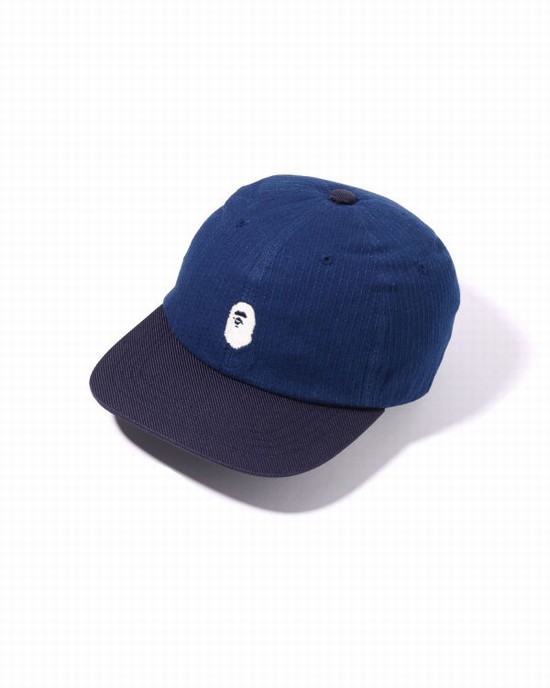 Navy / Blue Bape Japan Culture Panel Men's Caps | ZA-54238