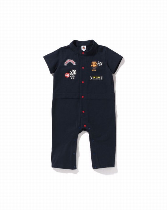 Navy / Blue Bape Milo Racing Romper Kids' Bodysuit | ZA-62974